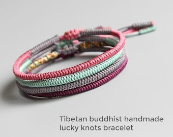 Zen Happiness Handmade Lucky Rope Knots Bracelet,  Meditation, Tibetan Buddhist Monk Lucky, Braided, Yoga, Men Women