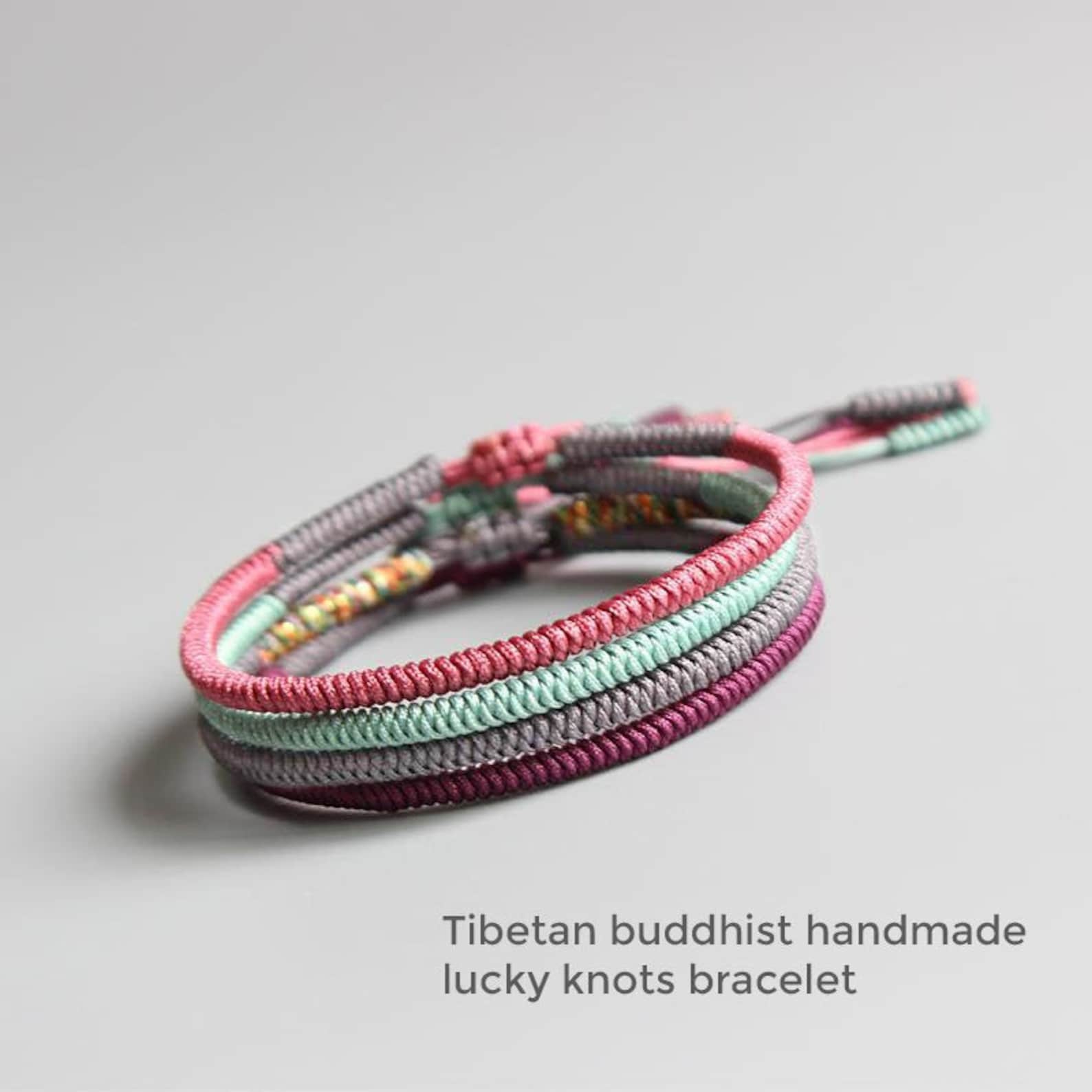Zen Rope Zen Happiness Handmade Lucky Rope Knots Bracelet, Meditation, Tibetan ...