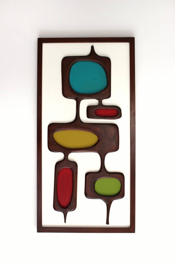 Mid Century Modern Wood Wall Art - Etsy