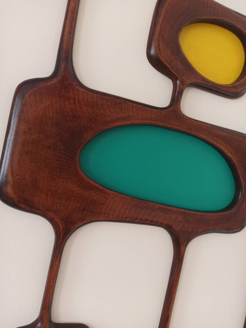 Mid Century Modern Wood Wall Art 1970s atomic age inspired Etsy