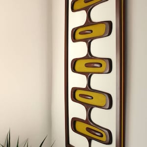 Mid Century Modern Wood Wall Art: Witco Inspired, Yellow Accent
