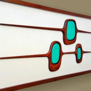 Arte mural de madera Witco de mediados de siglo, pintura de escultura abstracta, estilo Tiki Retro de la era Eames, decoración del hogar de mediados de siglo, arte mural de la era espacial