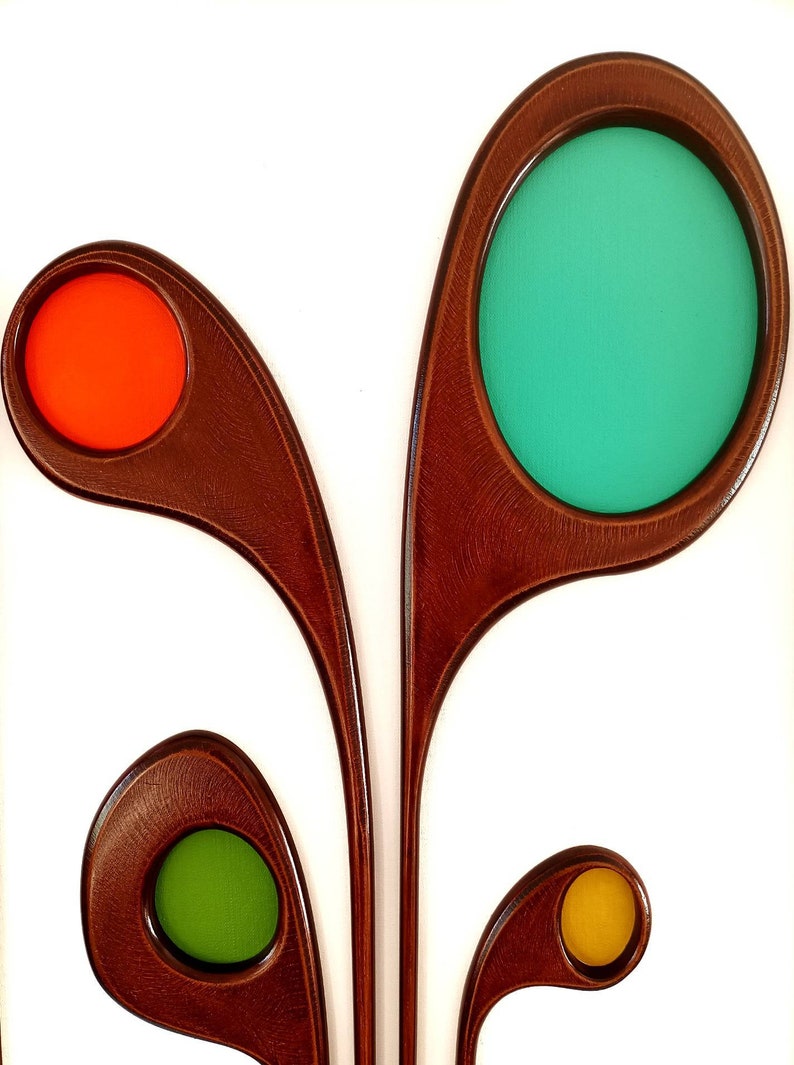 Mid Century Modern Art Geometric Wall Art Retro Wood Wall Etsy