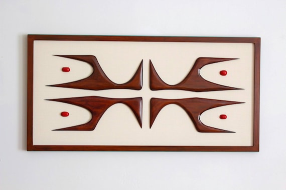 Mid Century Modern Wood Wall Art: Tribal 3D Sculpture - Etsy