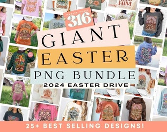 Easter PNG Bundle Christian Sublimation Designs He is Risen PNG Easter Shirt Religious Png for DTF Transfers Boho Jesus Trendy Shirt Designs