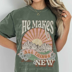 Jesus PNG Tshirt Design Sublimation Designs Downloads Christian PNG Files for Sublimation DTF Prints Summer png He Makes All Things New