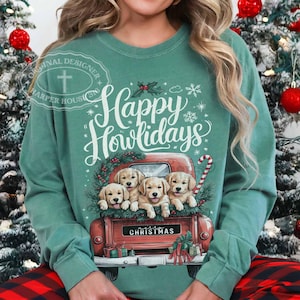 Christmas Puppies PNG Merry Christmas Sublimation Designs Red Truck PNG