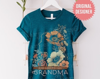 Välsignad mormor PNG Mors dag Sublimeringsdesign Trendiga blommiga T-shirtdesigner DTF-överföringar Välsignad mormor Png Blomma Svg Boho Clipart