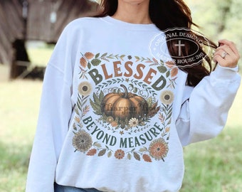 Blessed PNG Cute Pumpkin Sublimation Designs Boho Flower PNG Fall Tshirt Designs Christian PNG Faith Christian Svg files Trendy Shirt Design