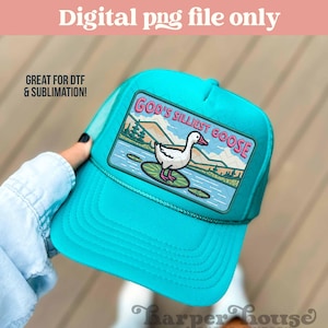 Silly Goose Hat PNG Trucker Hat Patch PNG Faux Embroidered Cute Sublimation Designs Trendy Summer PNG for Hats Popular Hat Bar Patches Svg