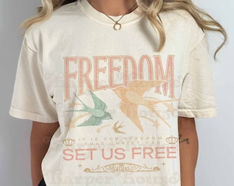 Retro Sublimation Christian PNG Designs for Sublimation and DTG Printing DTF Prints Aesthetic Summer Tshirt Freedom Bible Verse png No svg