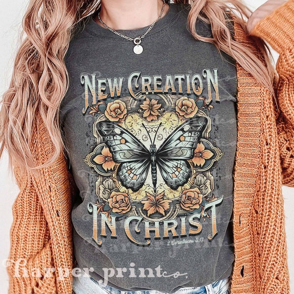 Boho Christian PNG Jesus Sublimation Designs Downloads Christian PNG Files for Sublimation DTF Prints Butterfly Shirt Designs New Creation