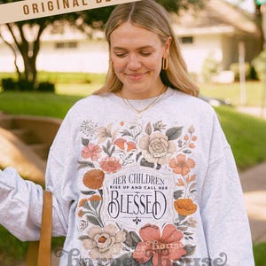 Blessed Mama PNG Proverbs 31 Png Trendy Mom Tshirt Sublimation Designs Floral Mama Png Christian DTF Transfers Mom Bible Verse Shirt PNG