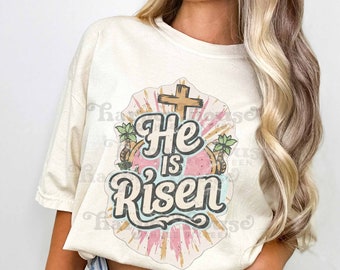 He is Risen Easter PNG Bundle Christian Sublimation Designs Faith PNG Bible Verse Png for DTF Transfers Trendy Jesus Easter Tshirt Designs