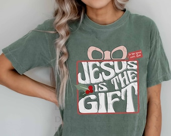 Jesus is the Gift Christmas Sublimation Designs Downloads, Christian Shirts, Tshirt Designs, Happy Birthday Jesus, Digital Download, No SVG