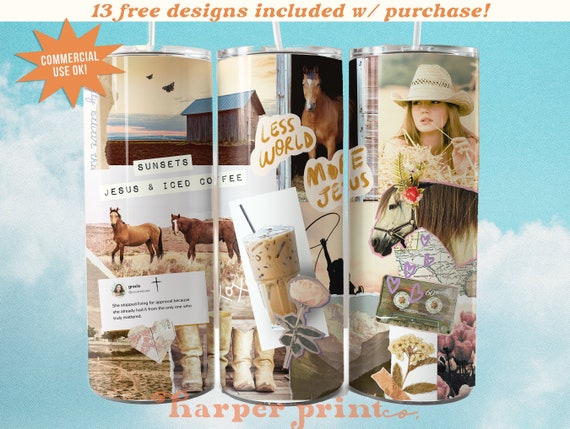 Christian Tumbler Wrap Aesthetic Tumbler Sublimation Wraps 20oz Skinny Tumbler Designs Trendy Western Tumbler Wrap Straight 20 oz Tumbler