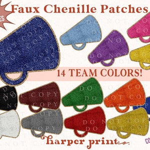 Cheer PNG Sublimation Designs Faux Chenille Patches Cheerleading Clip Art Megaphone Digital Downloads Printable Files Commercial Use No SVG