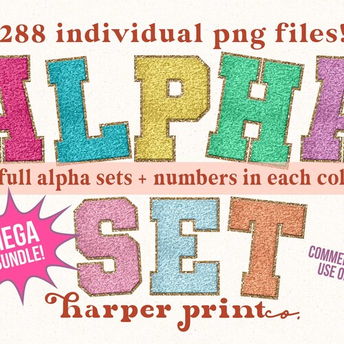 faux chenille alphabet png varsity letters sublimation etsy