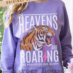 The Heavens are Roaring PNG Christian T Shirt Designs for Women Bible Verse PNG 90s Aesthetic Clothing 80s Graphic Tees Retro Jesus Tshirts image 7