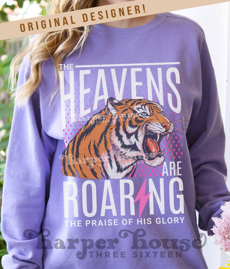 The Heavens are Roaring PNG Christian T Shirt Designs for Women Bible Verse PNG 90s Aesthetic Clothing 80s Graphic Tees Retro Jesus Tshirts image 7