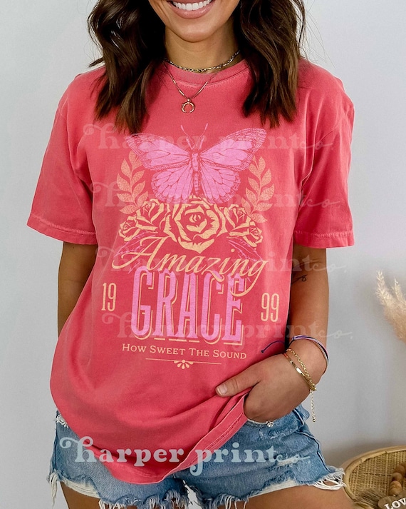 Amazing Grace PNG Christian Sublimation Designs Downloads Jesus Aesthetic Clothing Bible Verse Cute Summer Tshirt Designs DTF Prints No SVG