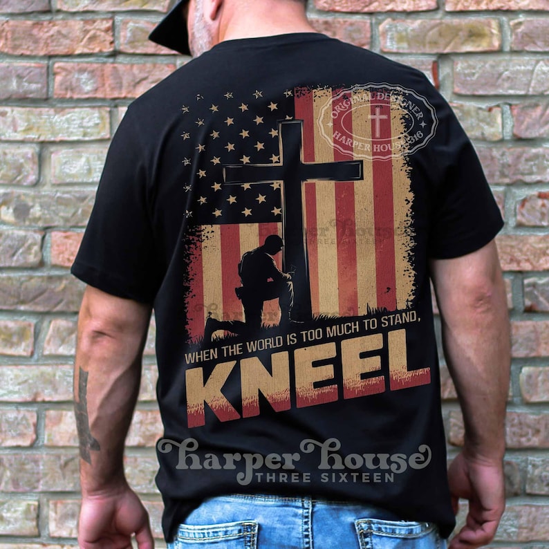 Mens Christian Sublimation Designs American Patriot Flag PNG Military Veterans Shirt Designs