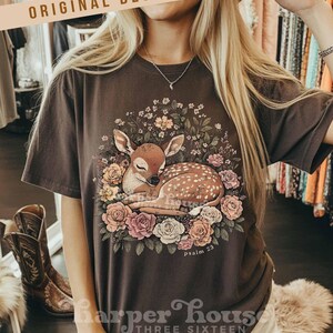 Psalm 23 Herfst Png Bosdieren Sublimatieontwerpen Boho Bloemen DTF Transfers Herfst T-shirts Trending Png Schattig Hert Clipart Cottagecore PNG afbeelding 7