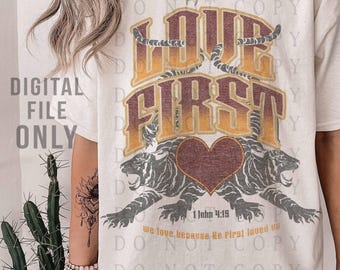 Love PNG Sublimation Designs Downloads Christian PNG Vintage Tshirt Designs for Men and Women Bible Verse Jesus Graphic Tees Faith Based