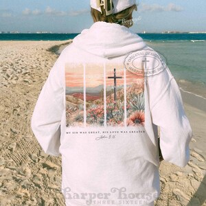 Popular PNG Christian Tote Bag Designs Boho Desert PNG Watercolor Cross Clipart Aesthetic Brushstroke Png My Sin Was Great T Shirt Designs image 6