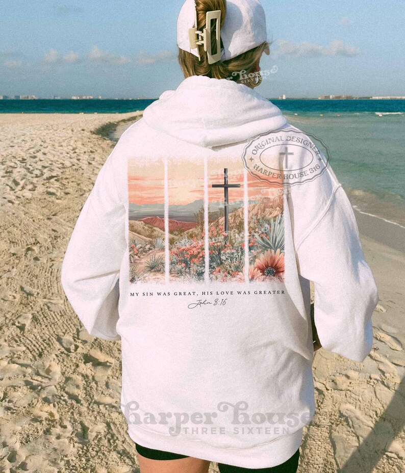 Popular PNG Christian Tote Bag Designs Boho Desert PNG Watercolor Cross Clipart Aesthetic Brushstroke Png My Sin Was Great T Shirt Designs image 6