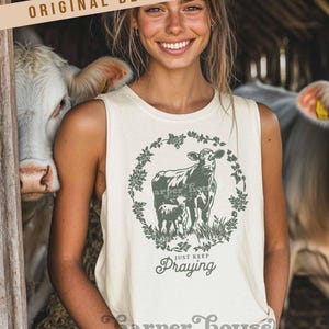 Farm PNG Christian Sublimation Designs Cow PNG Just Keep Praying