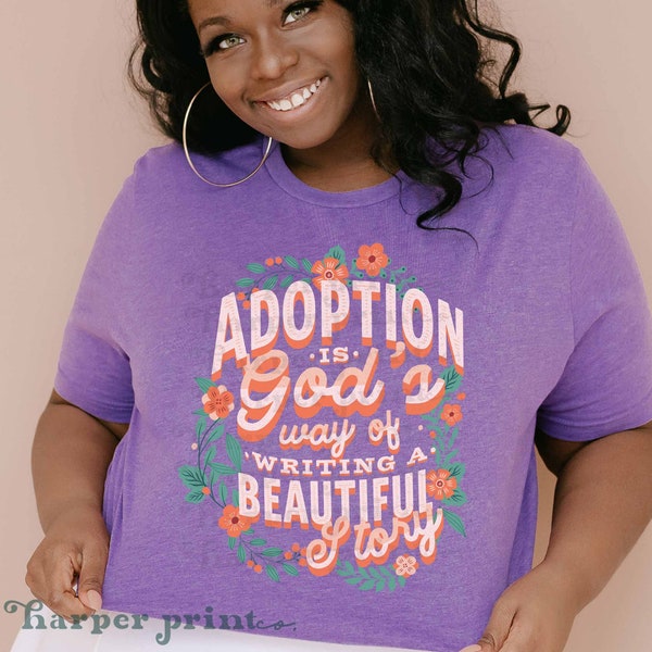 Adoption Shirt PNG Christian Sublimation Designs Downloads DTF Designs and Transfers Adoption Printable Digital Download Faith Quotes Jesus