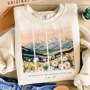 Diseños de sublimación inspiradores con pinceladas cristianas en formato PNG, diseños de camisetas con versículos bíblicos, diseños de primavera en PNG, acuarela de montaña, diseños DTF, PNG de moda