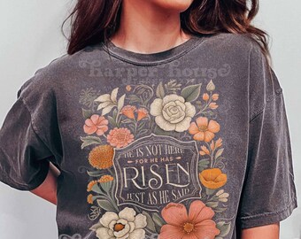 Descargas de diseños de sublimación cristiana Boho PNG PNG de Pascua religiosa PNG de Él ha resucitado Archivos PNG Diseños de camisetas vintage de Jesús para transferencias DTF