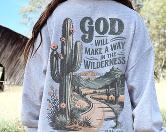 Desert PNG Cactus Sublimation Designs Christian DTF Designs for Shirts Western Tshirt Designs God Will Make a Way PNG Vintage Jesus TShirts