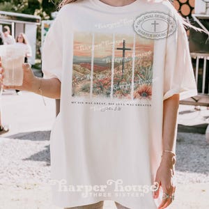 Popular PNG Christian Tote Bag Designs Boho Desert PNG Watercolor Cross Clipart Aesthetic Brushstroke Png My Sin Was Great T Shirt Designs image 5