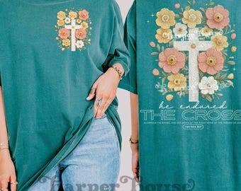 Floral Easter Png Jesus Cross Sublimation Designs Easter DTF Transfers Best Selling Png Flower Svg Boho Summer Tshirt Designs Religious Svg