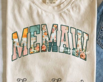 Memaw PNG Oma Sublimations Designs Memaw Geschenke für Mama Tshirt Designs Dtf Patchwork Memaw Shirt Png Oma SVG Personalisiertes Memaw Tshirt