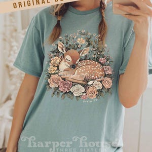 Psalm 23 Herfst Png Bosdieren Sublimatieontwerpen Boho Bloemen DTF Transfers Herfst T-shirts Trending Png Schattig Hert Clipart Cottagecore PNG afbeelding 9