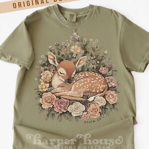 Psalm 23 Herfst Png Bosdieren Sublimatieontwerpen Boho Bloemen DTF Transfers Herfst T-shirts Trending Png Schattig Hert Clipart Cottagecore PNG afbeelding 8