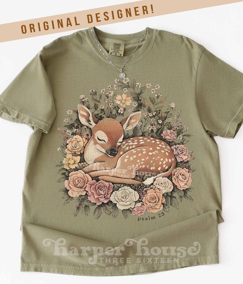 Psalm 23 Herfst Png Bosdieren Sublimatieontwerpen Boho Bloemen DTF Transfers Herfst T-shirts Trending Png Schattig Hert Clipart Cottagecore PNG afbeelding 8
