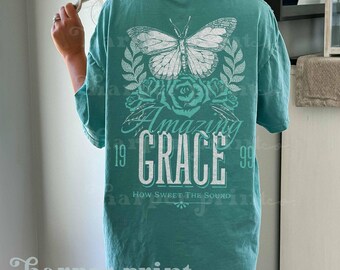 Christian Sublimation Designs Amazing Grace PNG for Shirts God PNG Jesus Aesthetic Clothing Cute Summer Tshirt Designs DTF Prints No svg