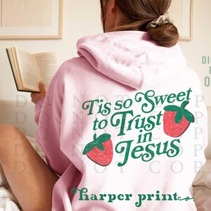 Tote Bag Designs Christian PNG Jesus Sublimation Designs Downloads Aesthetic Cottagecore PNG Strawberry Cute Summer Tshirt Designs for Girls image 2