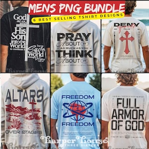 Christian Mens PNG Bundle Best Selling Tshirt Designs for Men Y2K Png Cool Streetwear Shirt PNG Trendy Bible Verse SVG Christian Man of God