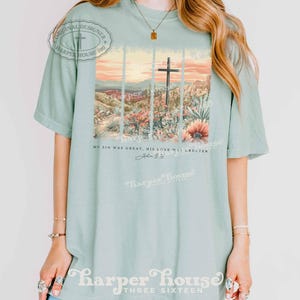 Popular PNG Christian Tote Bag Designs Boho Desert PNG Watercolor Cross Clipart Aesthetic Brushstroke Png My Sin Was Great T Shirt Designs image 3