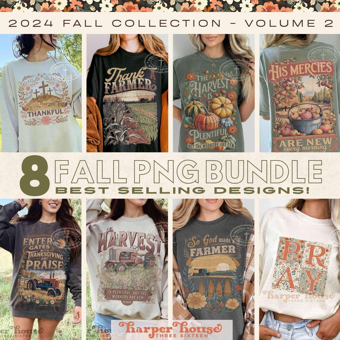 Best Selling Fall Sublimation Bundle 8 Christian PNG Designs Vintage ...
