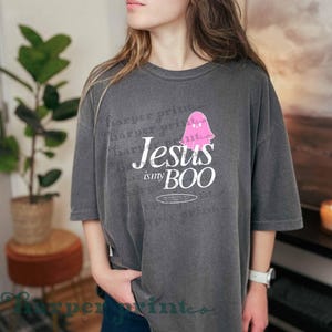 Retro-Halloween-PNG, niedlicher Geist, christliche T-Shirt-Designs, Jesus-Sublimationsdesigns zum Download, Retro-Maskottchen, Vintage-90er-Jahre-Shirt-Design (kein SVG) Bild 3