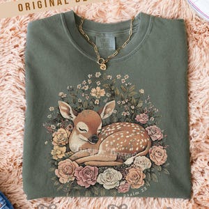 Psalm 23 Herfst Png Bosdieren Sublimatieontwerpen Boho Bloemen DTF Transfers Herfst T-shirts Trending Png Schattig Hert Clipart Cottagecore PNG afbeelding 5