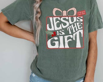 Jesus is the Gift Christmas Sublimation Designs Downloads, Christian Shirts, Tshirt Designs, Happy Birthday Jesus, Digital Download, No SVG