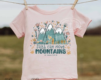 Faith Can Move Mountains png kinderen sublimatie ontwerpen downloads schattige DTF-overdrachten zomer PNG bijbelvers png christelijke svg bloemen doodles